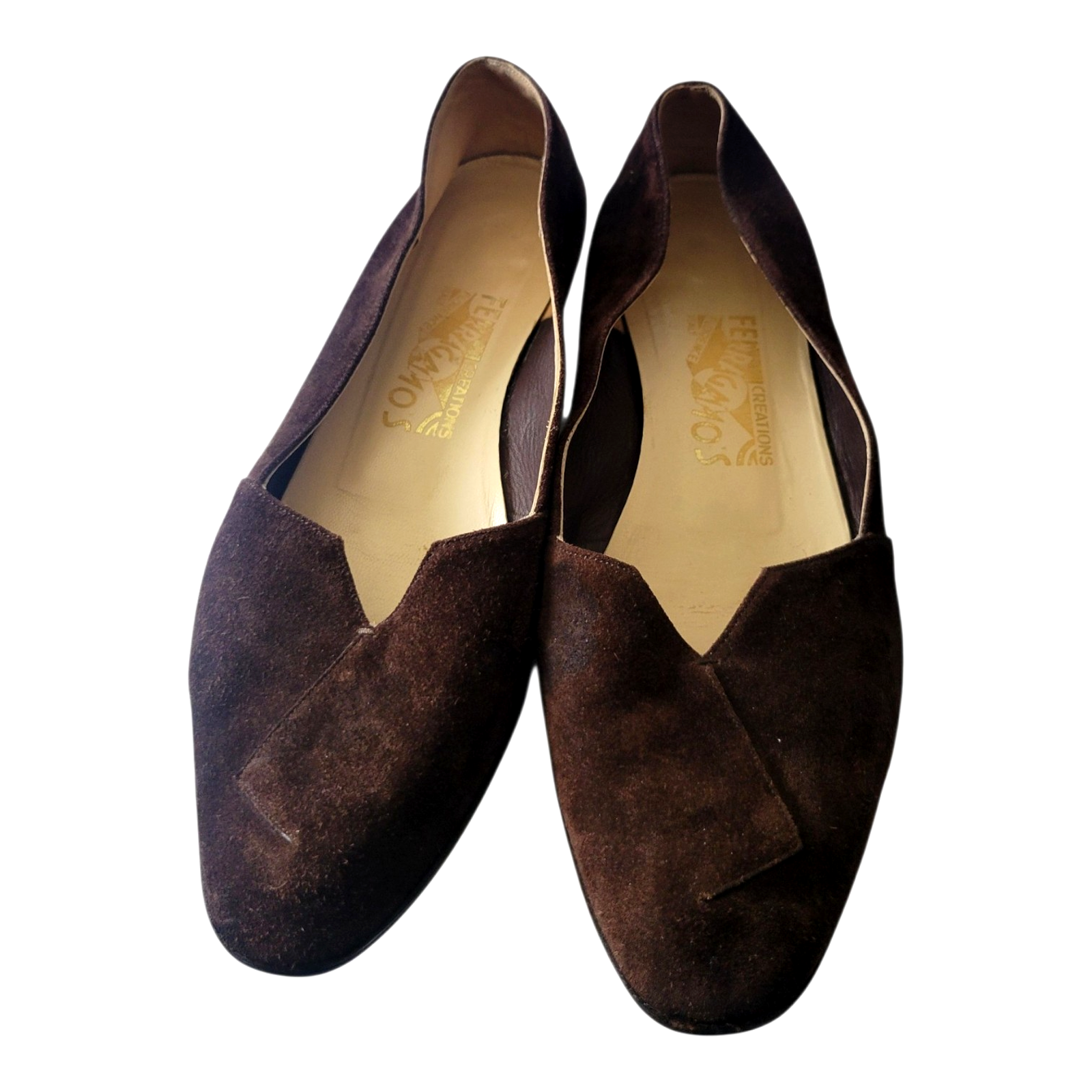 Salvatore Ferragamo Women Brown Suede Leather Shoes Size Eu 39 / Us 9